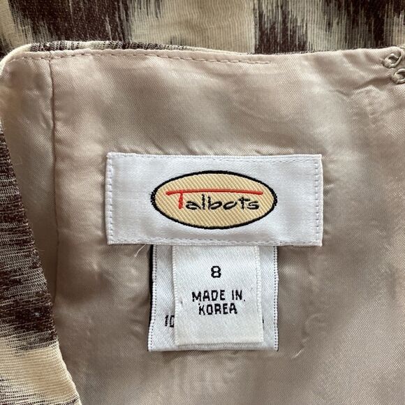 Talbots Linen/Silk Blend A-Line Animal Print Skirt - Picture 7 of 12